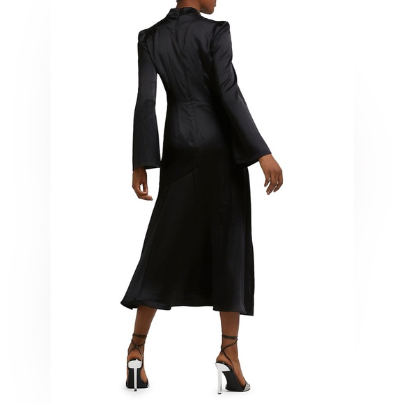 River Island Satin Highneck Split Midi Dress - Picture 4 of 8
